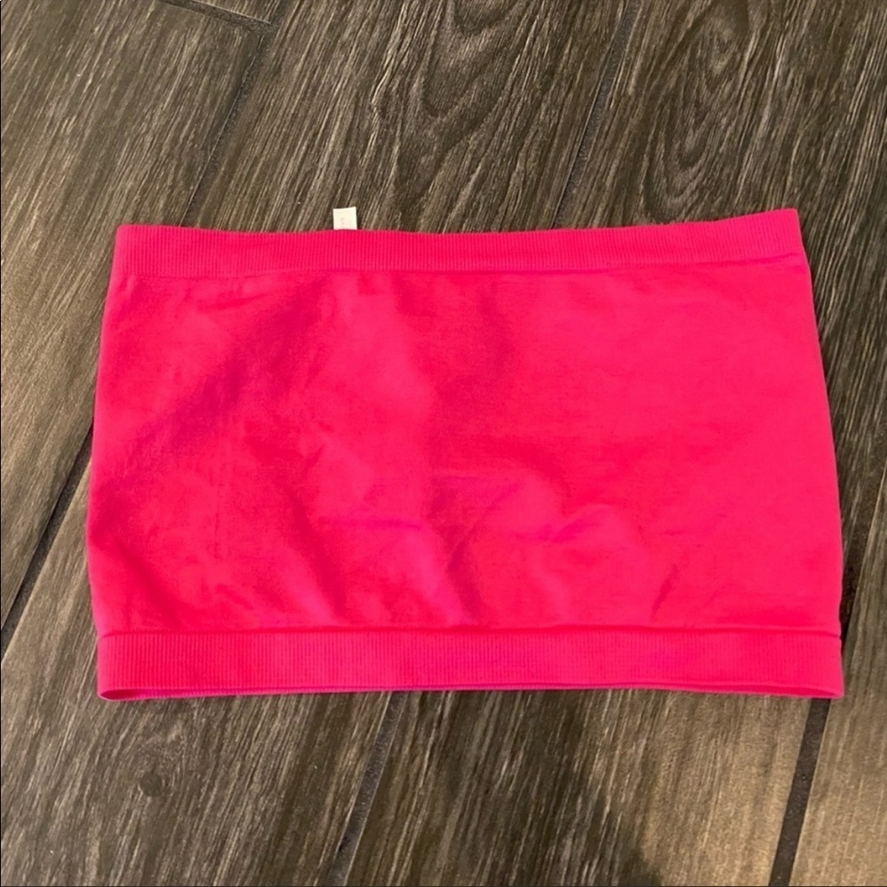 Anemone Seamless Solid Bandeau in Hot Pink OS